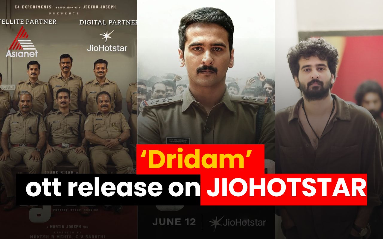 Dridam OTT release अपडेट के साथ Shane Nigam की क्राइम थ्रिलर फिल्म का पोस्टर