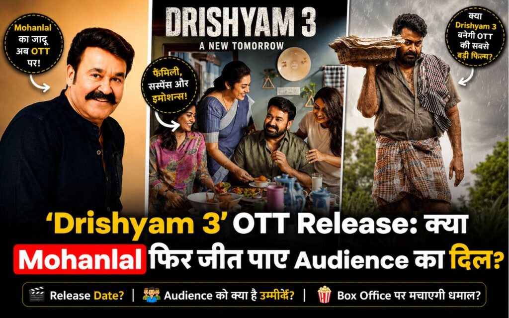 Drishyam 3: OTT पर आते ही मोहनलाल की इस फिल्म को मिला कैसा रिस्पॉन्स? 3 Mohanlal as Georgekutty in Drishyam 3